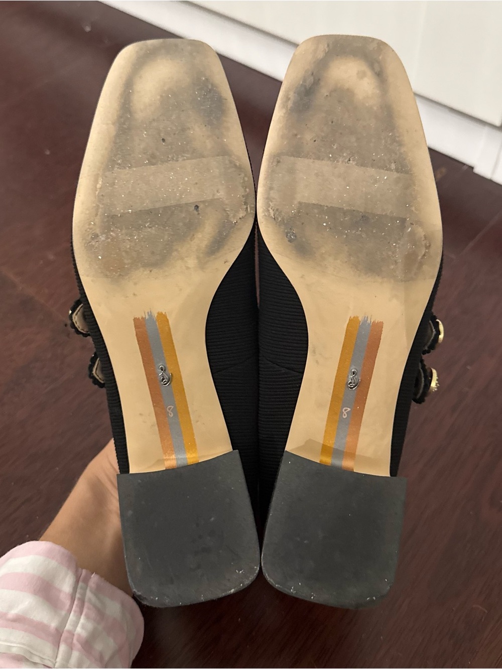 Sam Edelman Black Double-Strap Mary Jane Block Heels - Picture 5 of 5